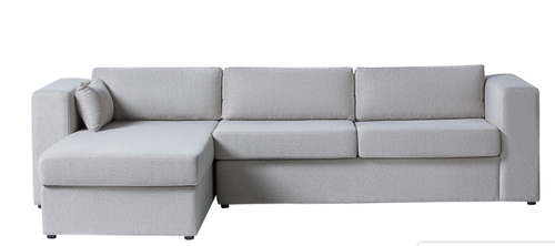 Sofá estofado para sala de estar com design moderno em forma de L Sofá estofado para sala de estar com design moderno em forma de L